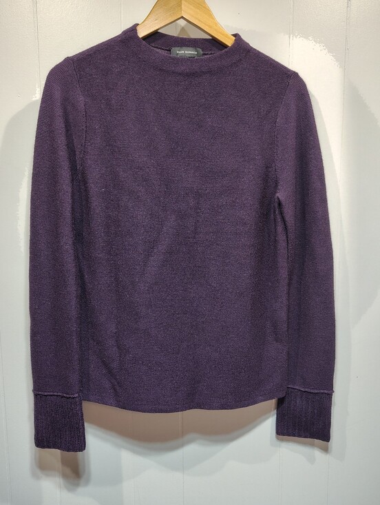 Club Monaco Sweaters - Club Monaco 100% Wool Eggplant Purple Fine Knit Crew Neck Sweater M